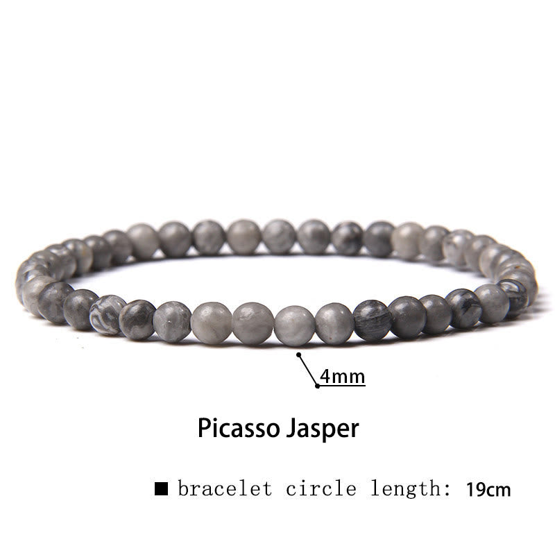 Pulsera curativa con miniperlas de cristal de varias piedras de 4 mm y Buddha Stones