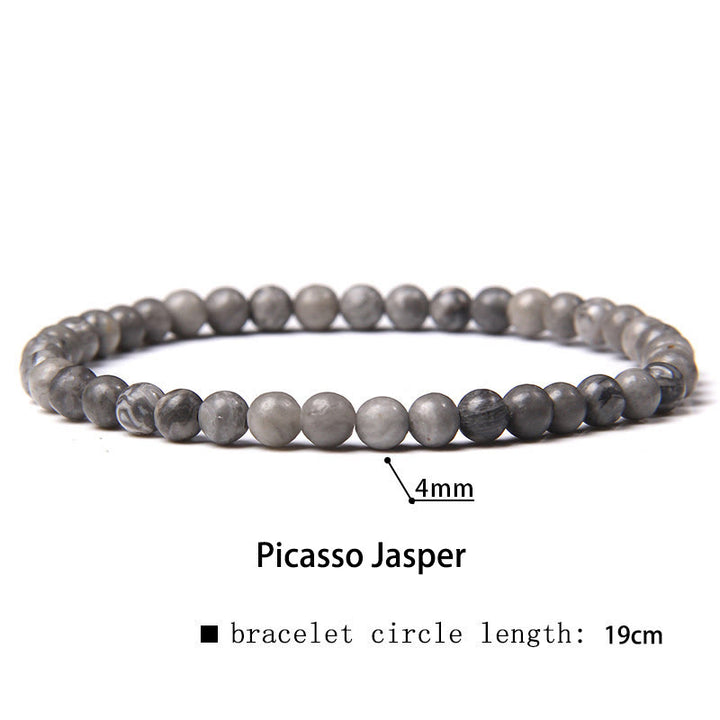 Pulsera curativa con miniperlas de cristal de varias piedras de 4 mm y Buddha Stones