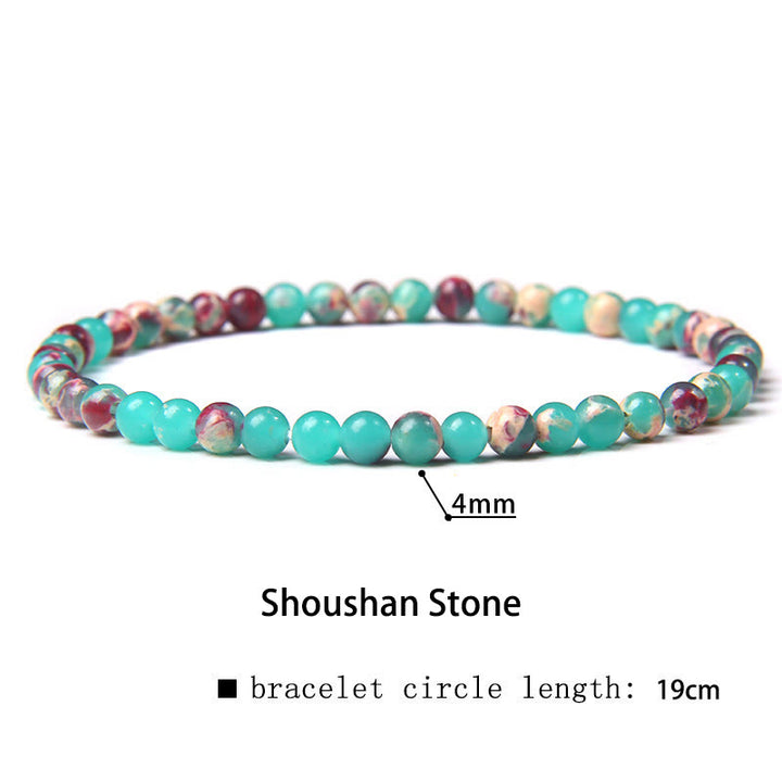 Pulsera curativa con miniperlas de cristal de varias piedras de 4 mm y Buddha Stones