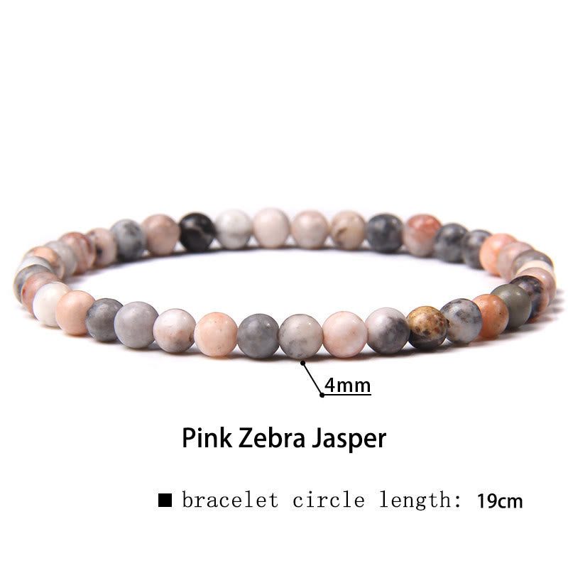 Pulsera curativa con miniperlas de cristal de varias piedras de 4 mm y Buddha Stones