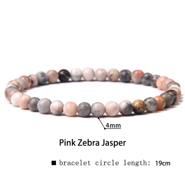 Pulsera curativa con miniperlas de cristal de varias piedras de 4 mm y Buddha Stones