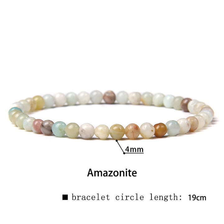 Pulsera curativa con miniperlas de cristal de varias piedras de 4 mm y Buddha Stones