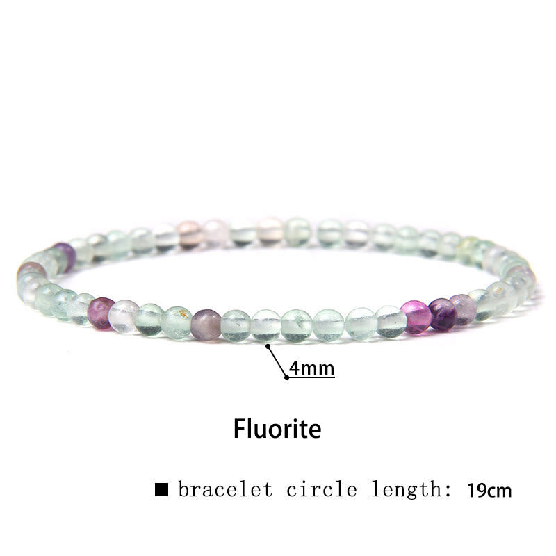 Pulsera curativa con miniperlas de cristal de varias piedras de 4 mm y Buddha Stones