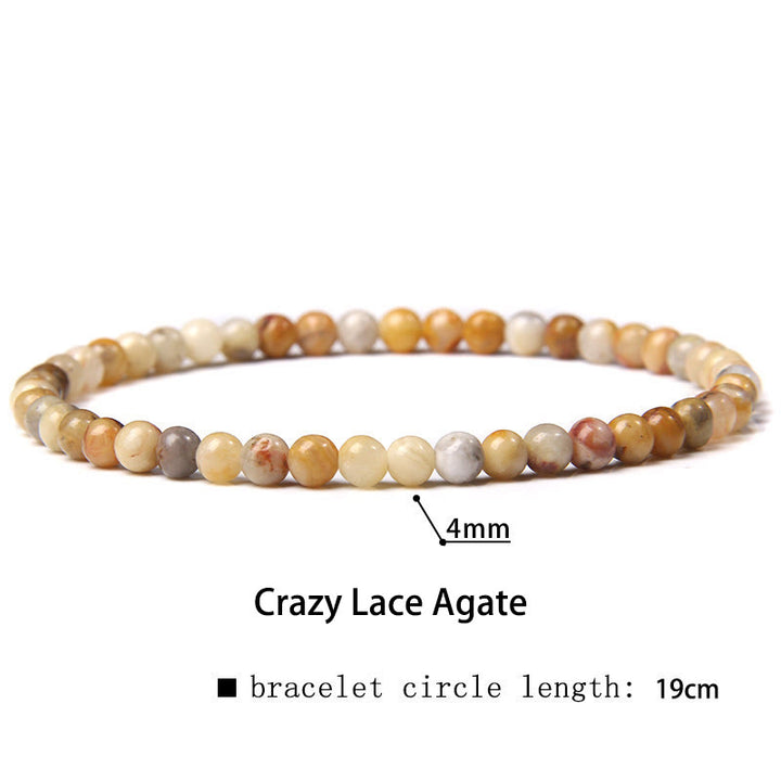 Pulsera curativa con miniperlas de cristal de varias piedras de 4 mm y Buddha Stones