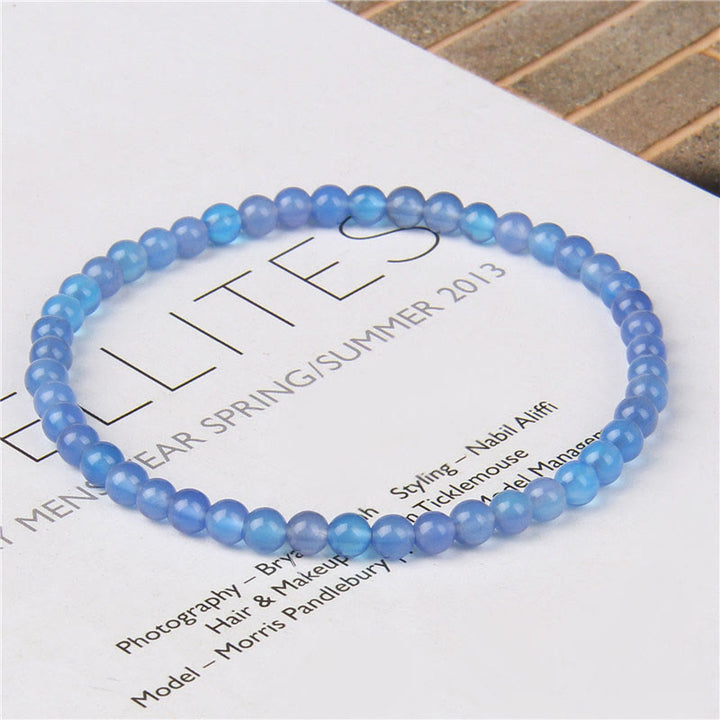 Pulsera curativa con miniperlas de cristal de varias piedras de 4 mm y Buddha Stones