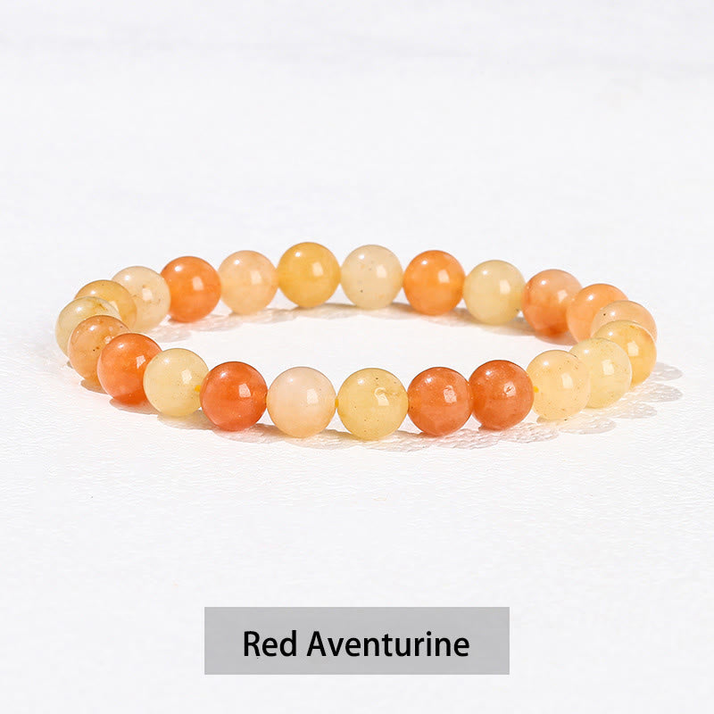 Pulsera curativa de cuarzo rosa, amatista, aventurina verde y varias piedras de cristal de Buddha Stones - Aventurina roja - 10 mm (circunferencia de la muñeca 14-16 cm) - image 13