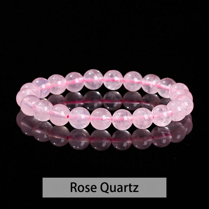 Pulsera curativa de cuarzo rosa, amatista, aventurina verde y varias piedras de cristal de Buddha Stones - Cuarzo rosa - 10 mm (circunferencia de la muñeca 14-16 cm) - image 3