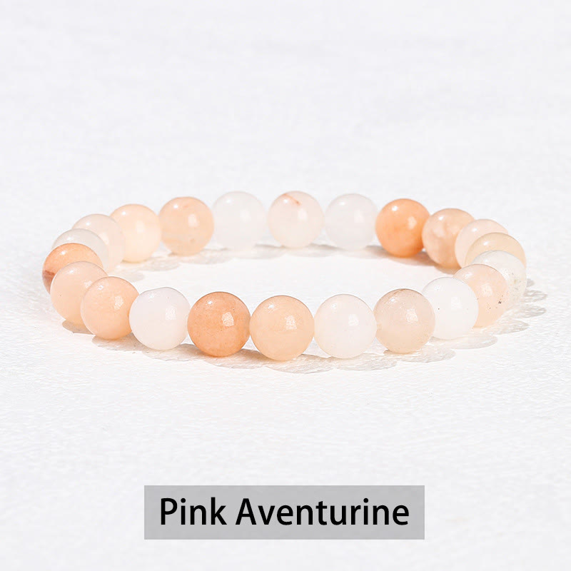 Pulsera curativa de cuarzo rosa, amatista, aventurina verde y varias piedras de cristal de Buddha Stones - Aventurina rosa - 10 mm (circunferencia de la muñeca 14-16 cm) - image 12