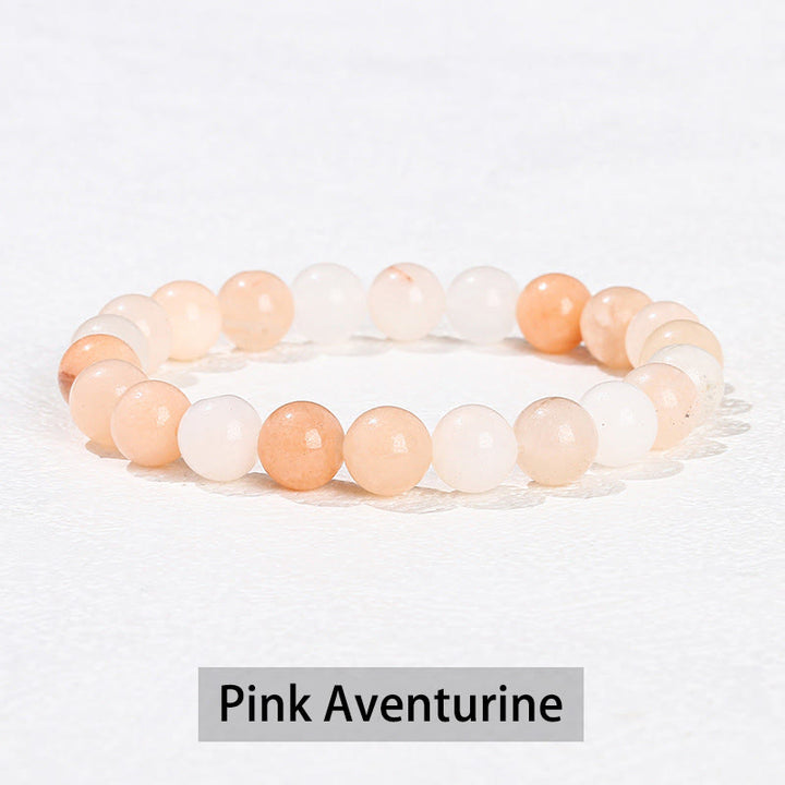 Pulsera curativa de cuarzo rosa, amatista, aventurina verde y varias piedras de cristal de Buddha Stones - Aventurina rosa - 10 mm (circunferencia de la muñeca 14-16 cm) - image 12