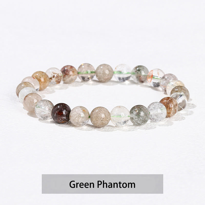Pulsera curativa de cuarzo rosa, amatista, aventurina verde y varias piedras de cristal de Buddha Stones - Fantasma verde - 10 mm (circunferencia de la muñeca 14-16 cm) - image 24
