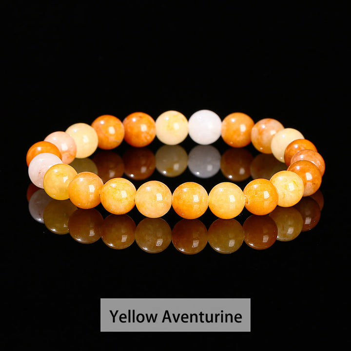 Pulsera curativa de cuarzo rosa, amatista, aventurina verde y varias piedras de cristal de Buddha Stones - Aventurina amarilla - 10 mm (circunferencia de la muñeca 14-16 cm) - image 14