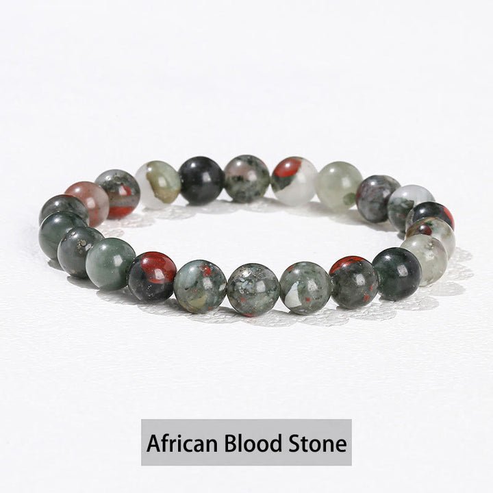 Pulsera curativa de cuarzo rosa, amatista, aventurina verde y varias piedras de cristal de Buddha Stones - Piedra de sangre africana - 10 mm (circunferencia de la muñeca 14-16 cm) - image 30