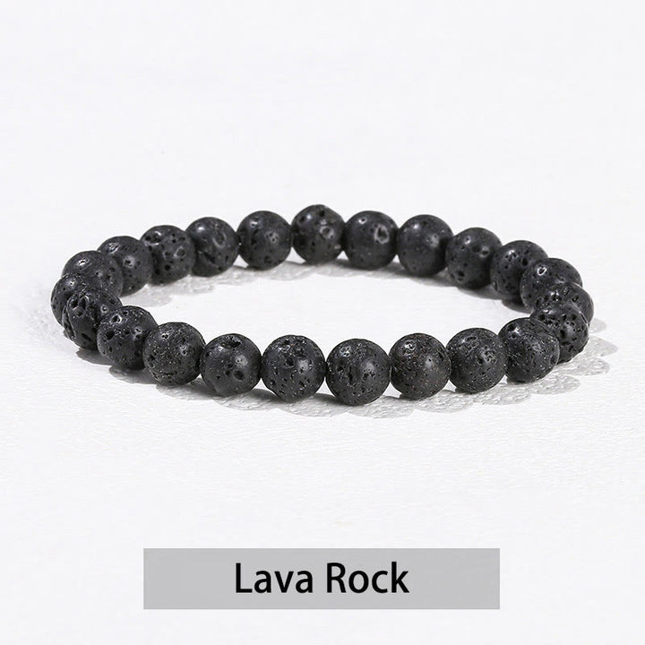 Pulsera curativa de cuarzo rosa, amatista, aventurina verde y varias piedras de cristal de Buddha Stones - Roca de lava - 10 mm (circunferencia de la muñeca 14-16 cm) - image 40