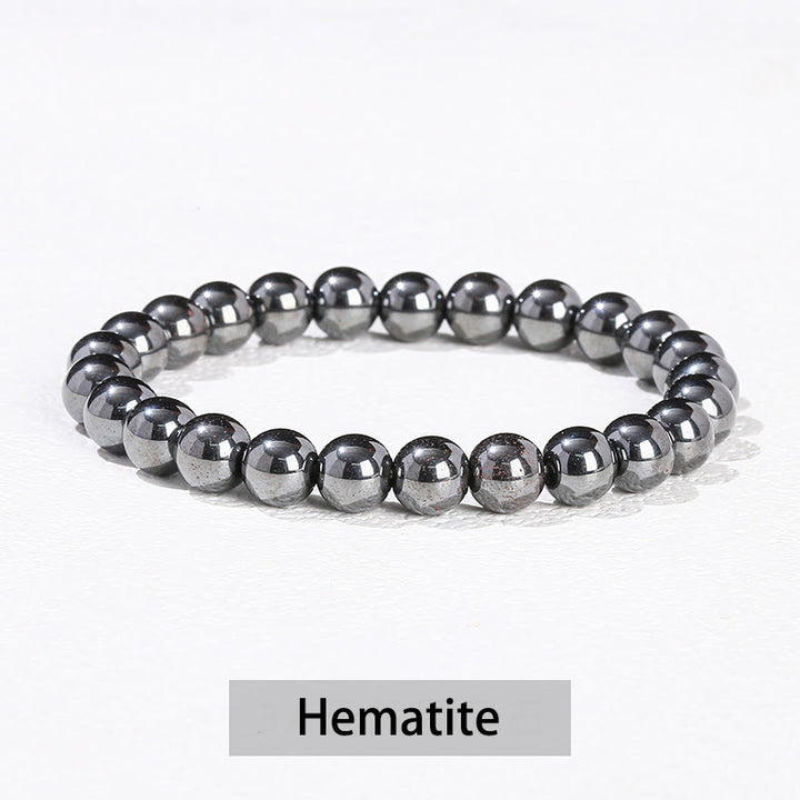 Pulsera curativa de cuarzo rosa, amatista, aventurina verde y varias piedras de cristal de Buddha Stones - Hematites - 10 mm (circunferencia de la muñeca 14-16 cm) - image 37