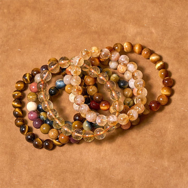 Pulsera positiva de felicidad de la serie amarilla con Buddha Stones que aumentan la confianza