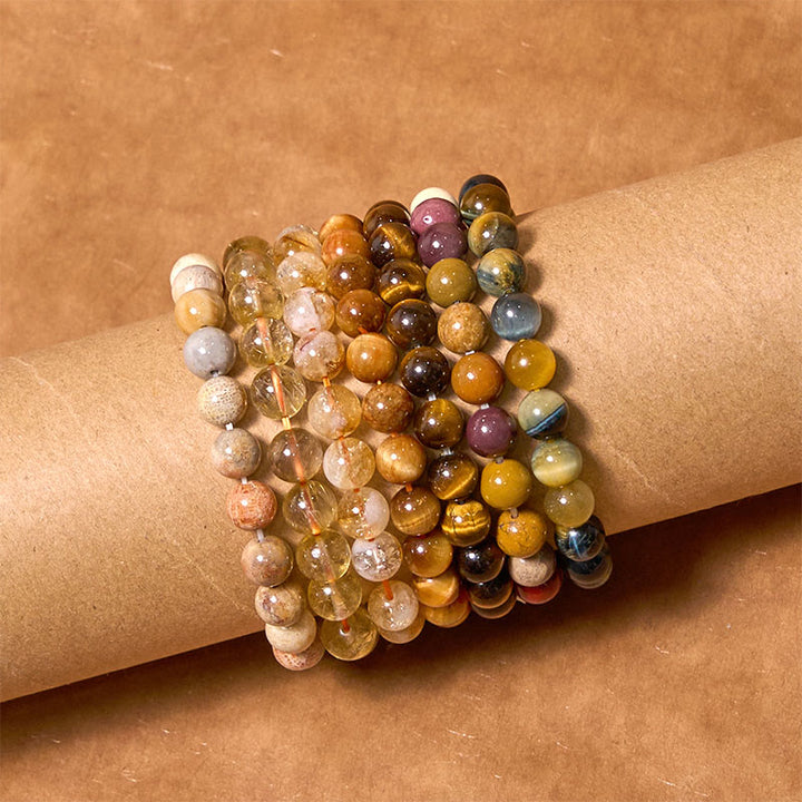 Pulsera positiva de felicidad de la serie amarilla con Buddha Stones que aumentan la confianza