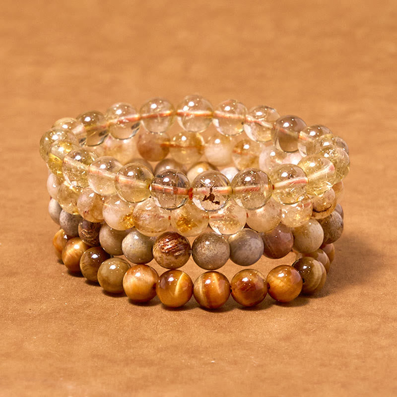 Pulsera positiva de felicidad de la serie amarilla con Buddha Stones que aumentan la confianza