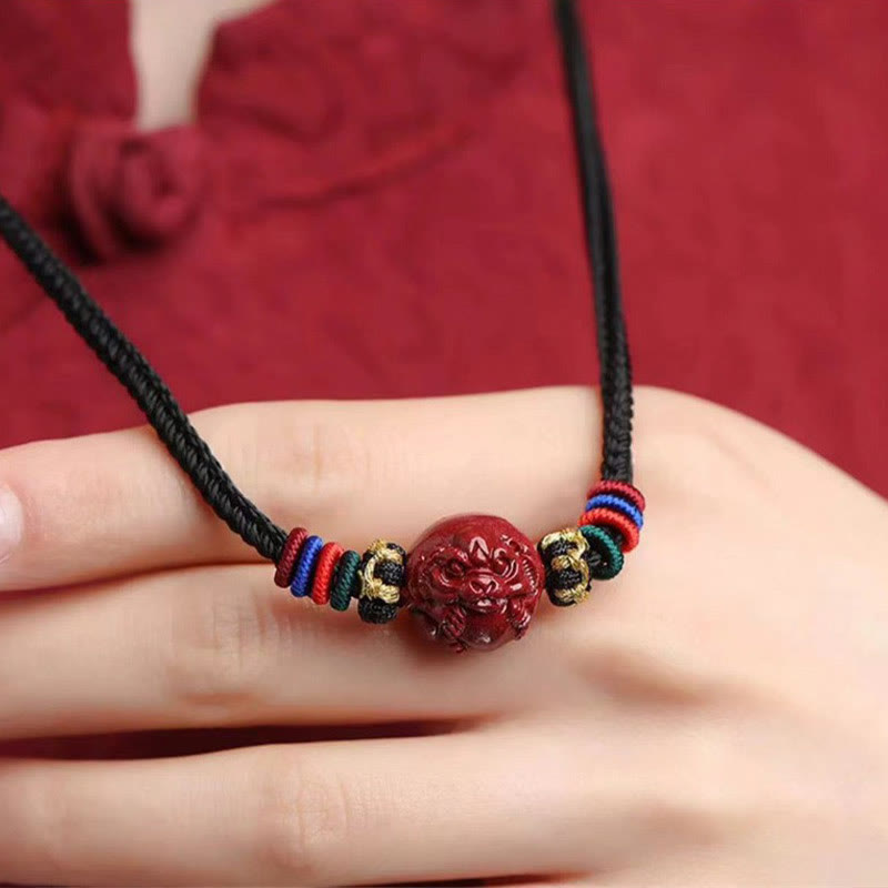 Colgante de collar con bendición de hilo negro con Buddha Stones y cinabrio del zodíaco chino - image 12