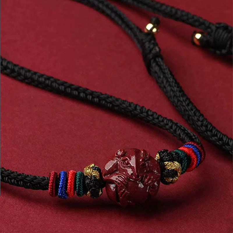 Colgante de collar con bendición de hilo negro con Buddha Stones y cinabrio del zodíaco chino - image 20