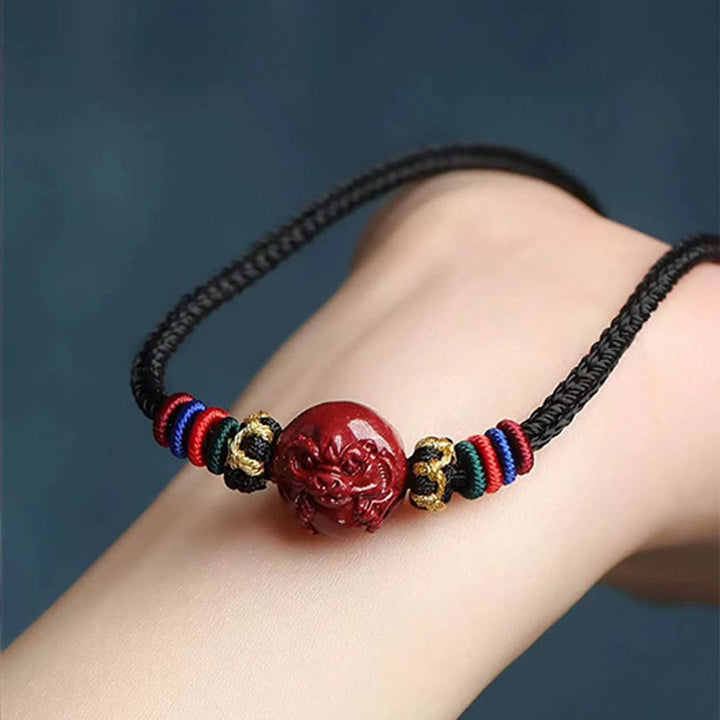 Colgante de collar con bendición de hilo negro con Buddha Stones y cinabrio del zodíaco chino - image 14