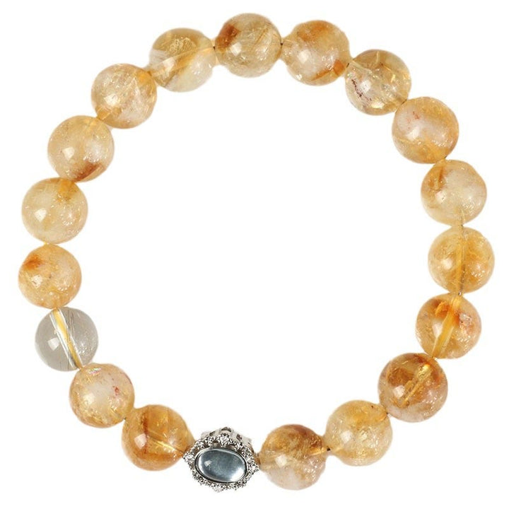 Pulsera de prosperidad con cuarzo rutilado y citrino natural de Buddha Stones