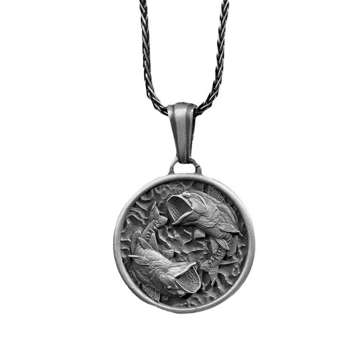 Buddha Stones Colgante de collar con forma de pez koi pulido en estaño puro, símbolo de riqueza. - image 3