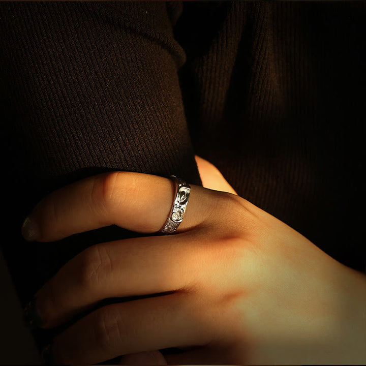 Anillo de protección para los ojos de Buda de plata de ley 999 con Buddha Stones - image 9