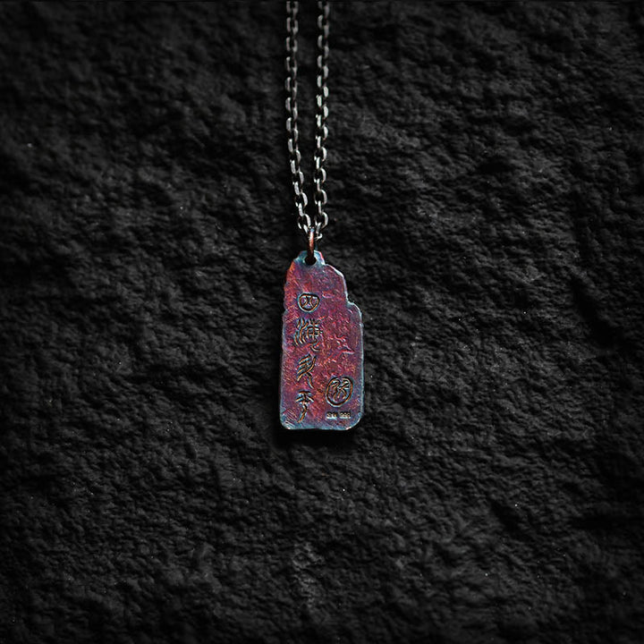 Collar con colgante de equilibrio de sol y ondas de oro de 24 k y plata de ley 999 con Buddha Stones