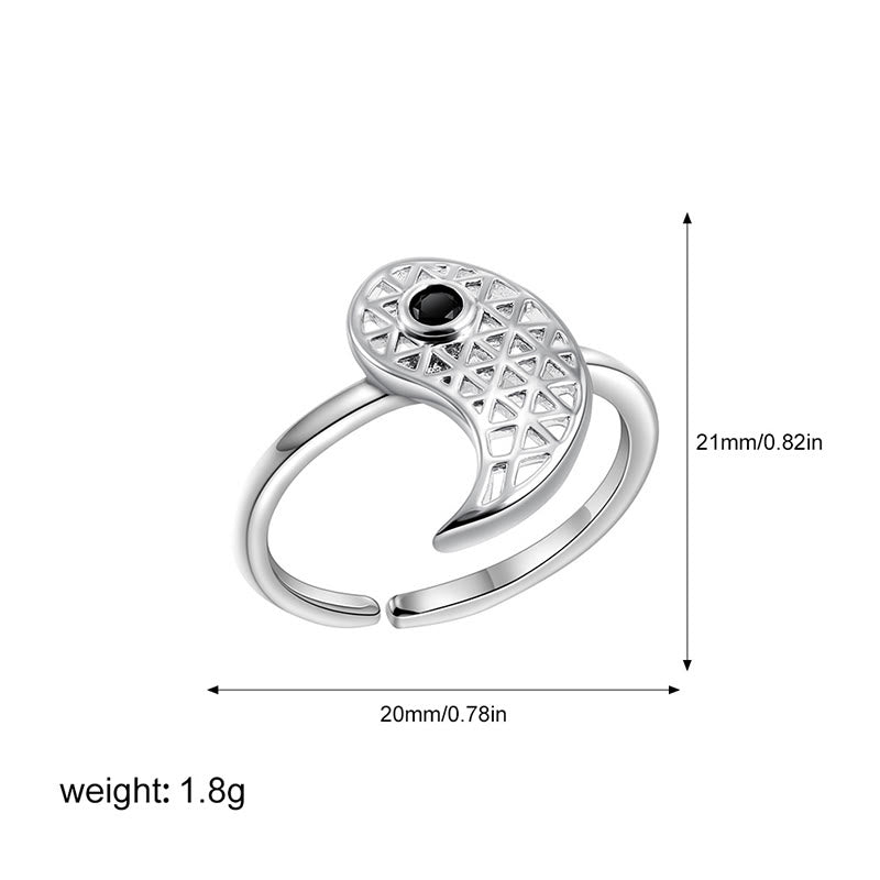 Anillo de equilibrio de acero y titanio con Buddha Stones y Yin Yang para parejas