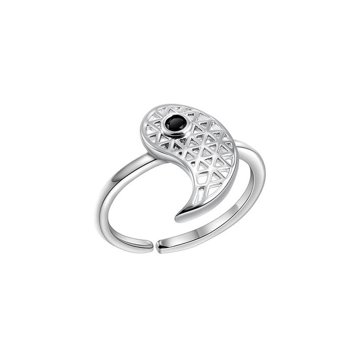 Anillo de equilibrio de acero y titanio con Buddha Stones y Yin Yang para parejas