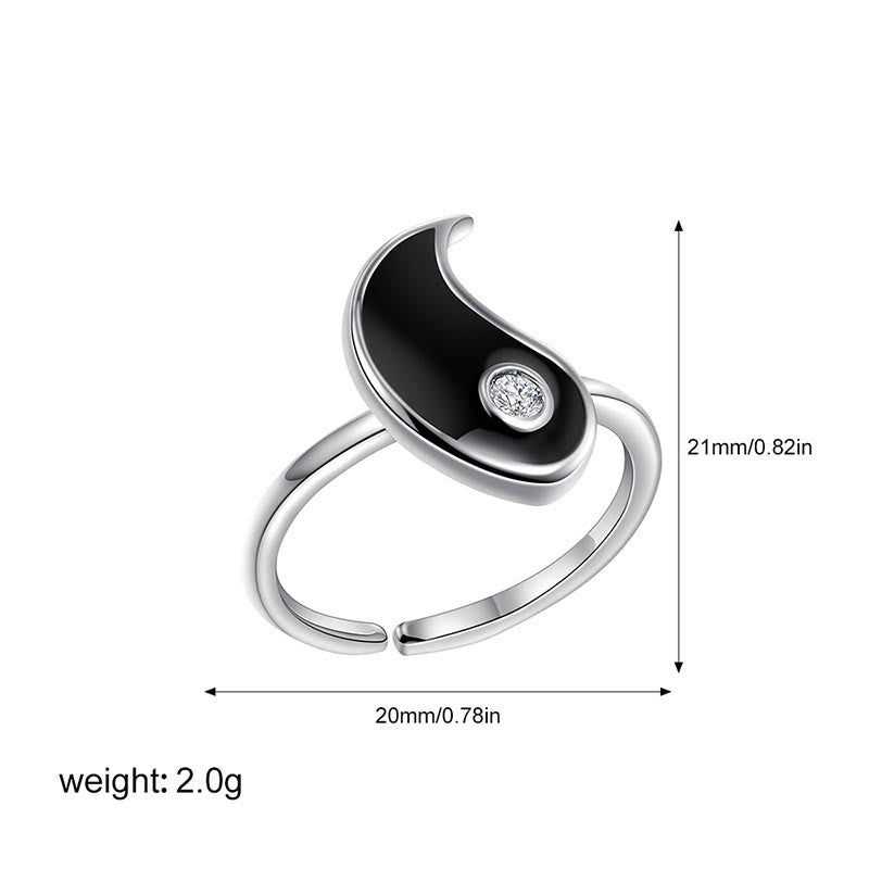 Anillo de equilibrio de acero y titanio con Buddha Stones y Yin Yang para parejas
