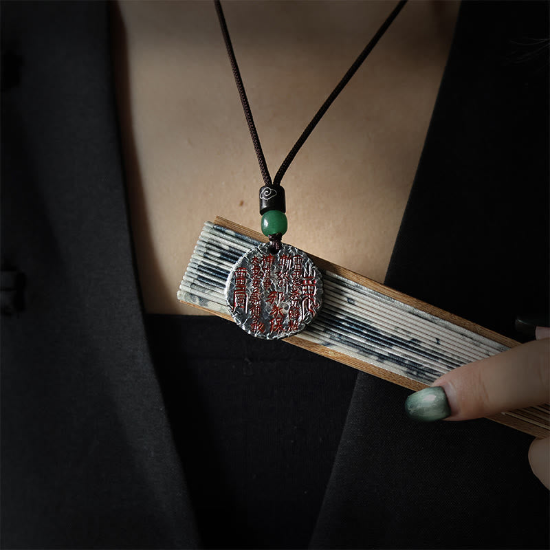 Collar con colgante de armonía con diseño de Yin Yang, Tai Chi, Bagua, oro de 24 quilates y plata de ley 999 con Buddha Stones - image 4