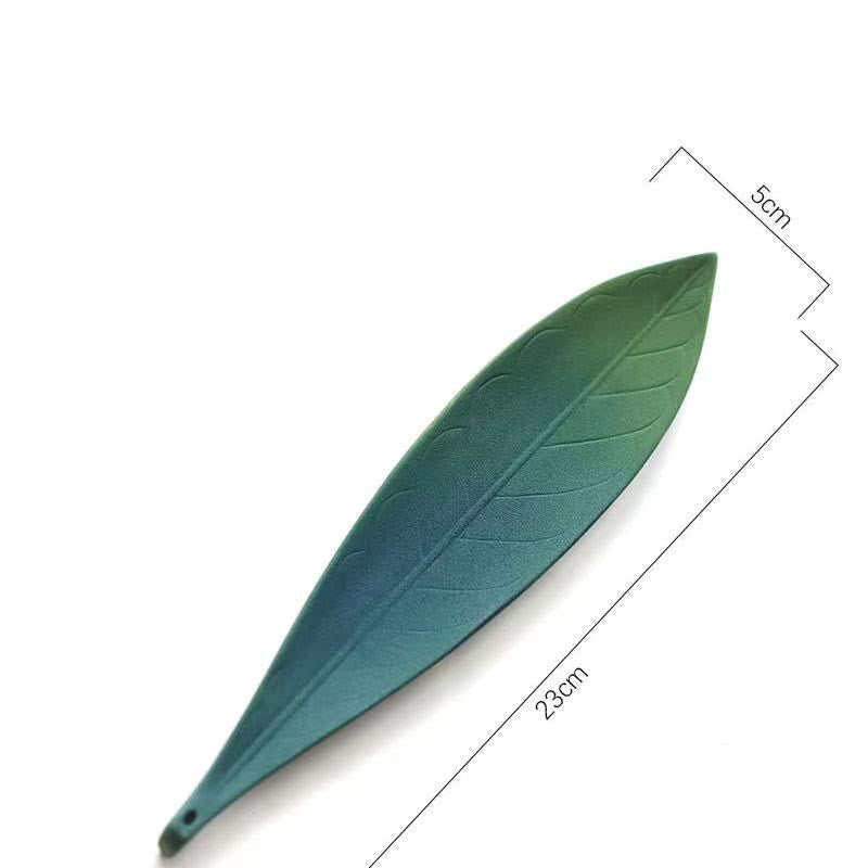 Quemador de incienso de cerámica con forma de hoja de sauce y Buddha Stones para curación - image 4