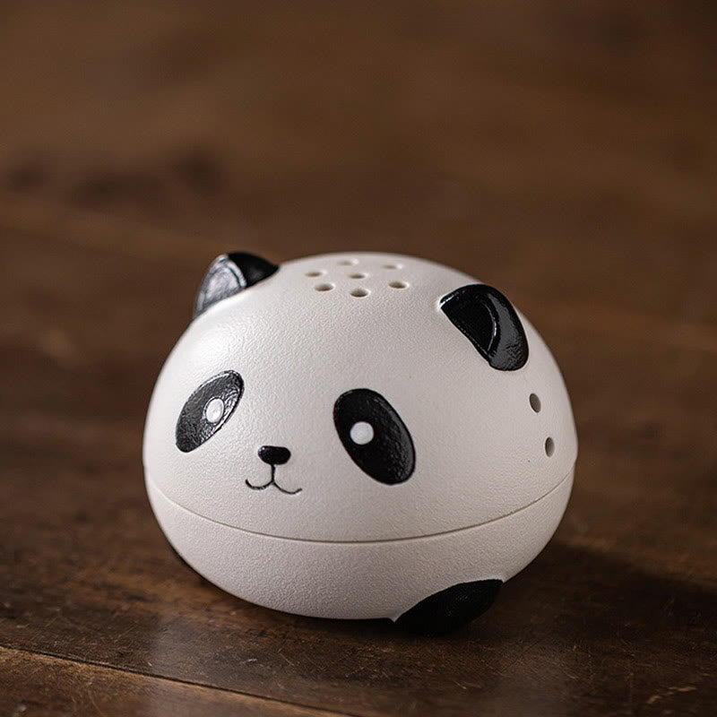Quemador de incienso de cerámica curativo con forma de panda y Buddha Stones para decoración de escritorio