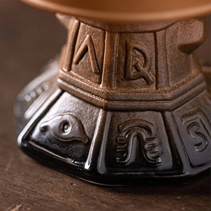 Quemador de incienso de cerámica curativo Sanxingdui con Buddha Stones para decoración de escritorio