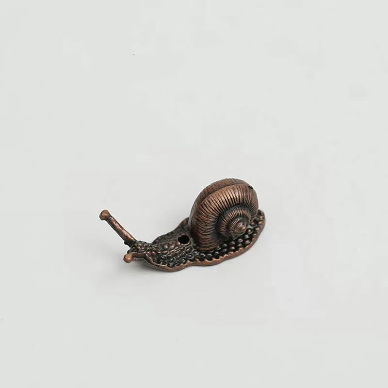 Quemador de incienso curativo con forma de tortuga y caracol de aleación de Buddha Stones, decoración de escritorio
