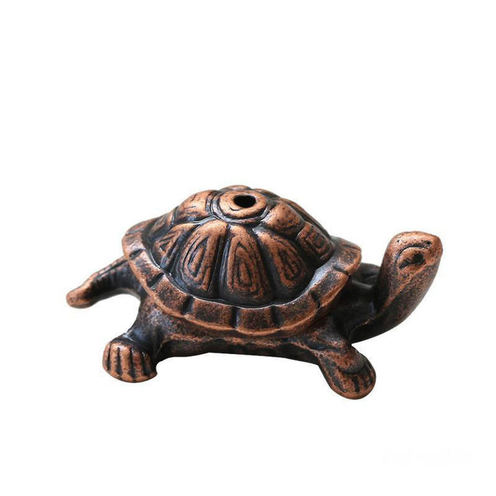 Quemador de incienso curativo con forma de tortuga y caracol de aleación de Buddha Stones, decoración de escritorio