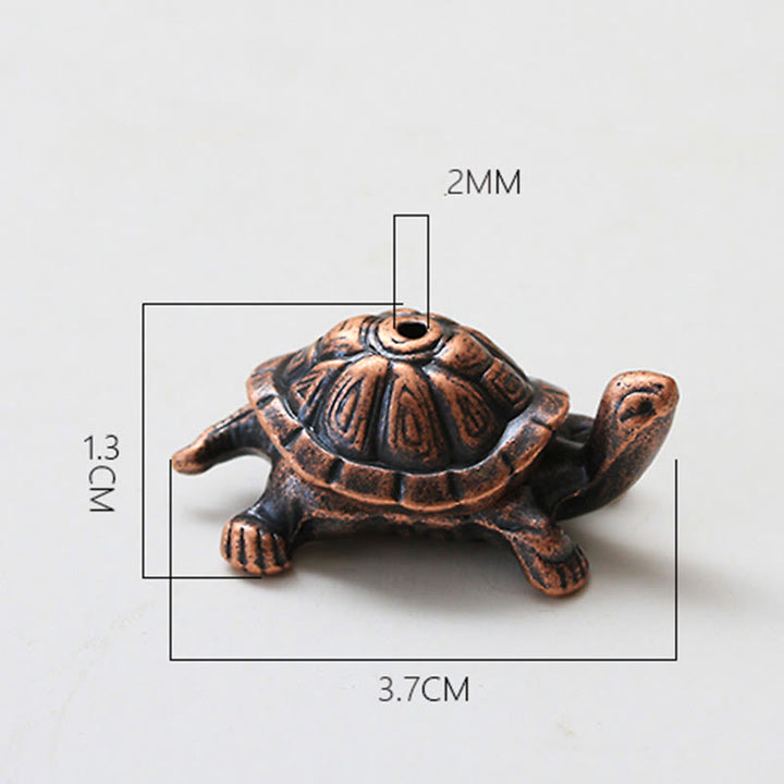 Quemador de incienso curativo con forma de tortuga y caracol de aleación de Buddha Stones, decoración de escritorio