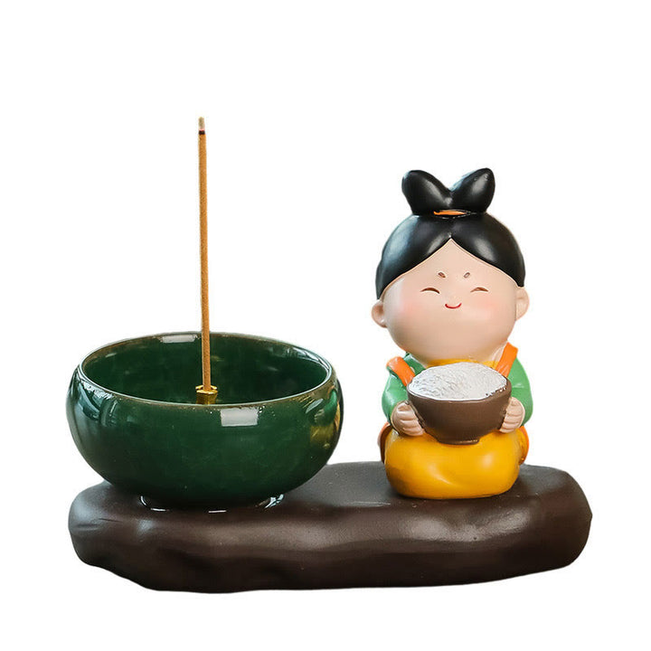Quemador de incienso de cerámica para decoración de escritorio con Buddha Stones de la dinastía Tang para curación de alimentos