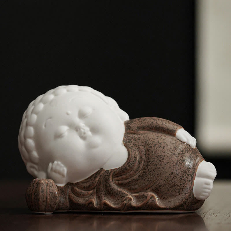 Quemador de incienso de cerámica para decoración de escritorio, con Buddha Stones , sentado, de pie y reclinado