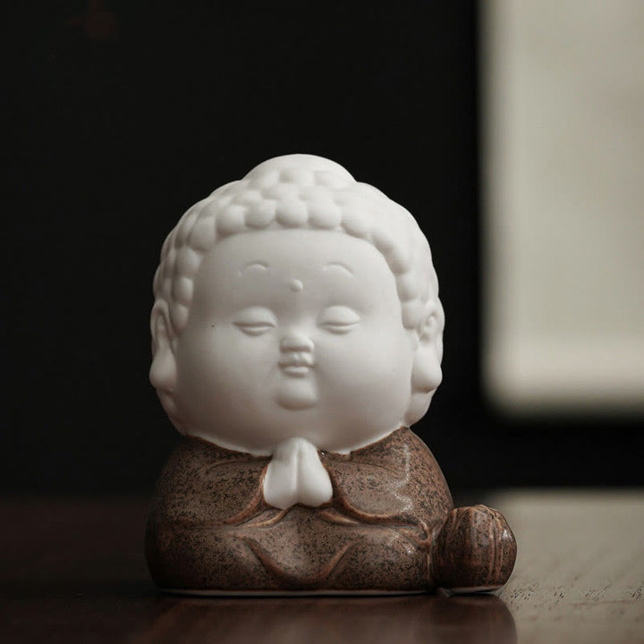 Quemador de incienso de cerámica para decoración de escritorio, con Buddha Stones , sentado, de pie y reclinado