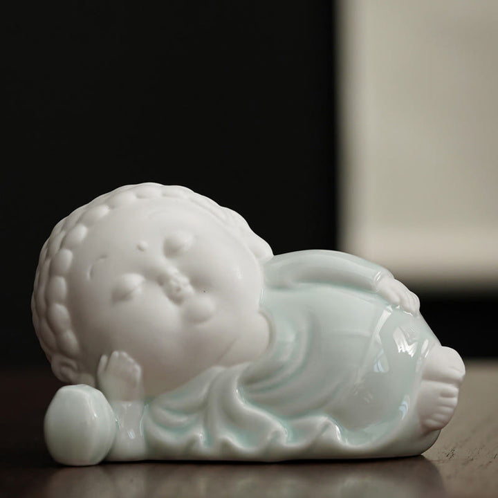 Quemador de incienso de cerámica para decoración de escritorio, con Buddha Stones , sentado, de pie y reclinado
