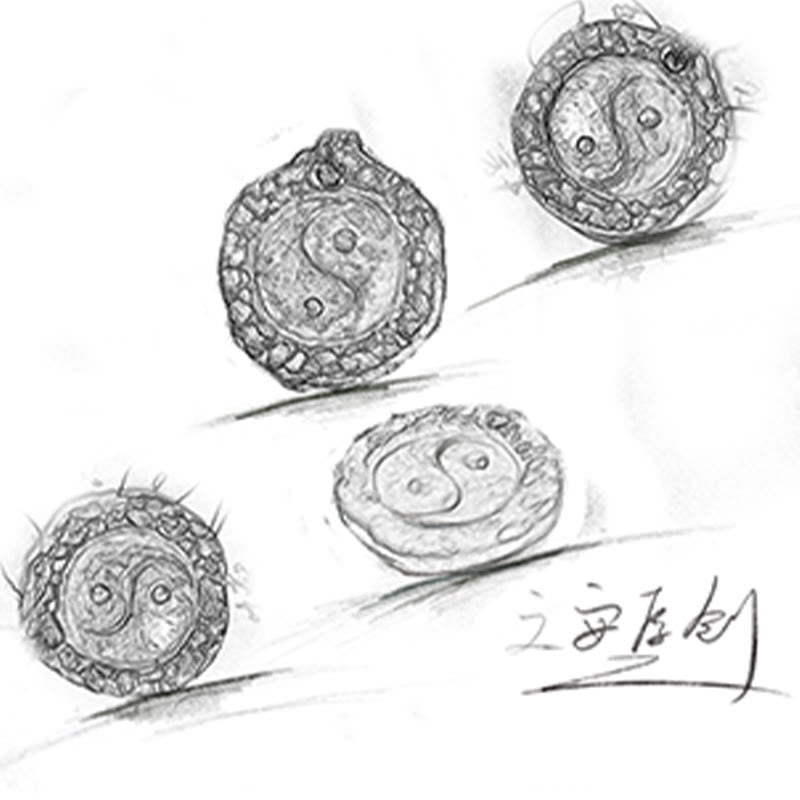 Colgante de collar de armonía con diseño de Tai Chi Yin Yang de plata de ley 999 con Buddha Stones