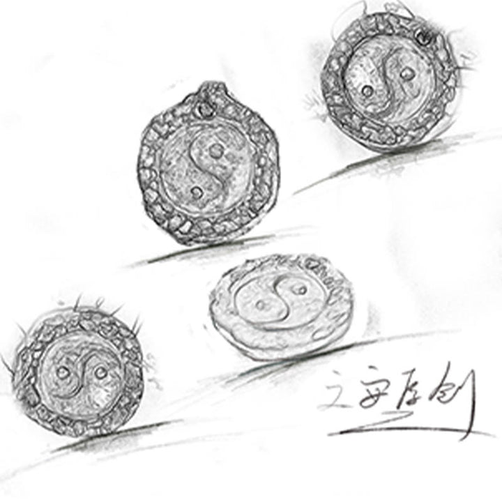 Colgante de collar de armonía con diseño de Tai Chi Yin Yang de plata de ley 999 con Buddha Stones