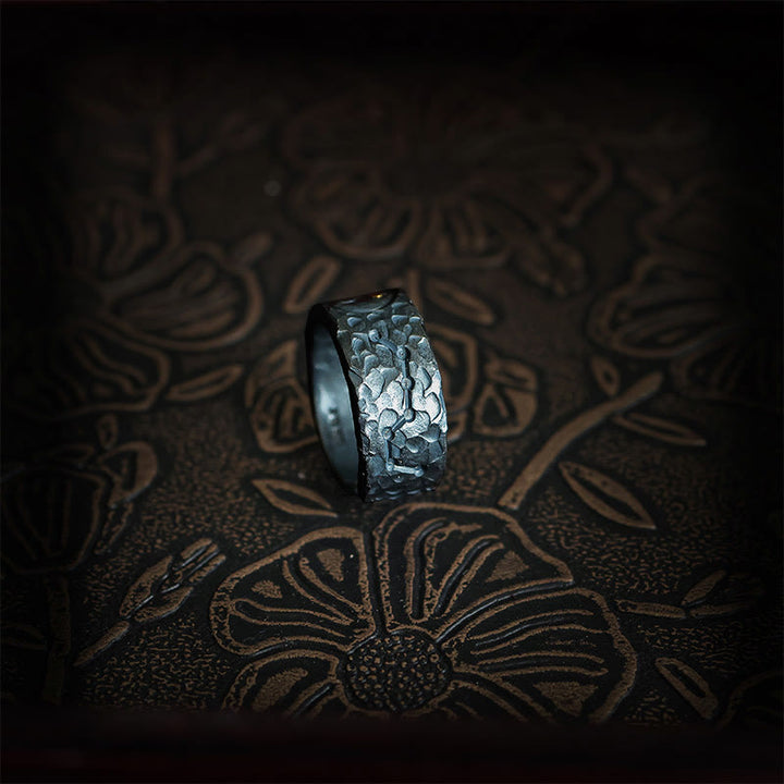 Anillo de equilibrio Yin Yang de plata de ley 999 con Buddha Stones