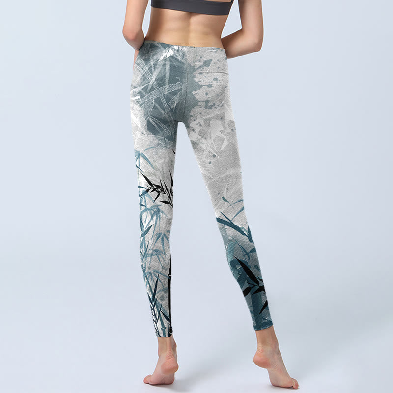 Leggings de yoga para mujer con estampado de bambú y Buddha Stones - image 7