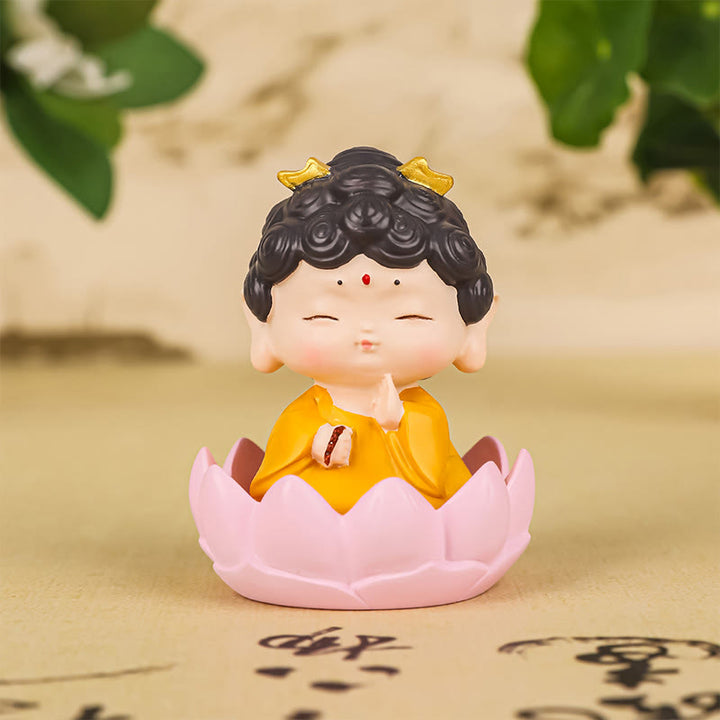 Estatua de resina de Buddha Stones Amitabha con loto para meditación y piedras de Buda, decoración del hogar con compasión