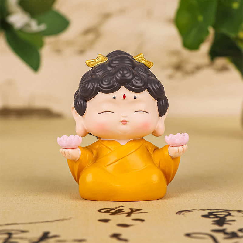 Estatua de resina de Buddha Stones Amitabha con loto para meditación y piedras de Buda, decoración del hogar con compasión