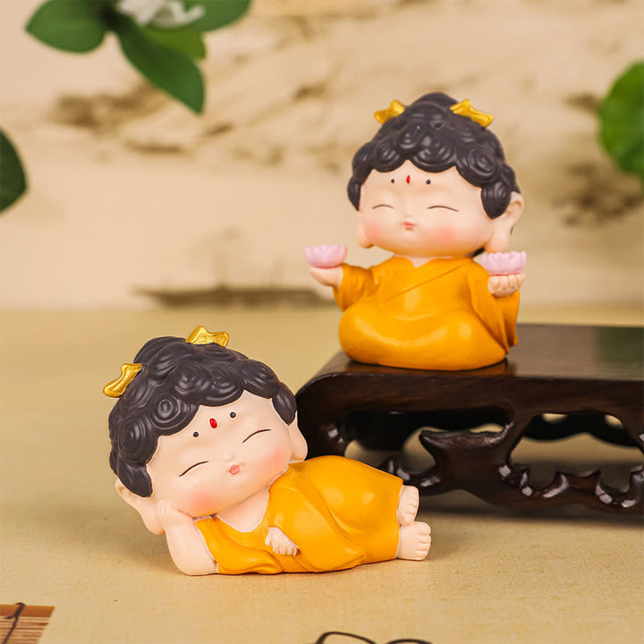 Estatua de resina de Buddha Stones Amitabha con loto para meditación y piedras de Buda, decoración del hogar con compasión
