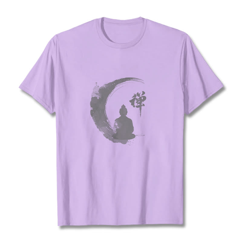 Camiseta de algodón con estampado de Buddha Stones de Buda - Ciruela - 2XL - image 14